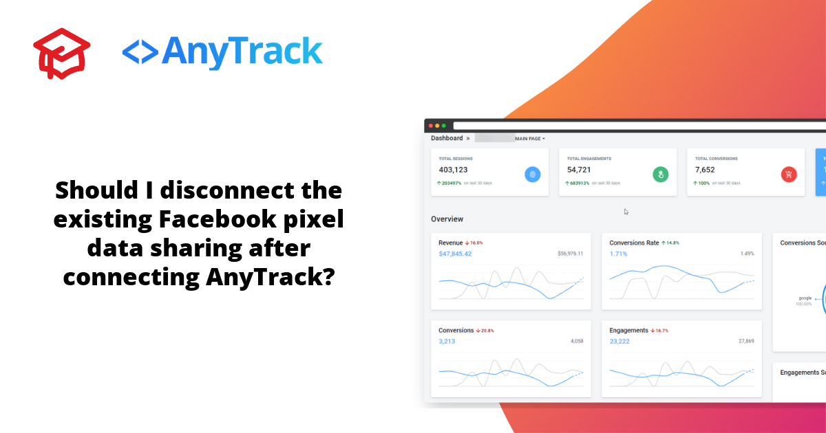 Should I disconnect the existing Facebook pixel data sharing after connecting AnyTrack?